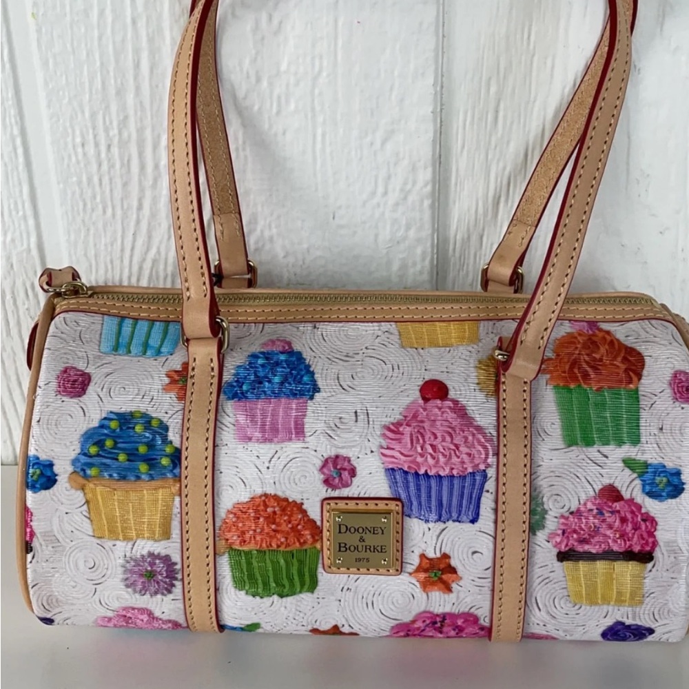 Dooney & Bourke Cupcake Print Shoulder Bag - Pink, Blue, Green, Orange